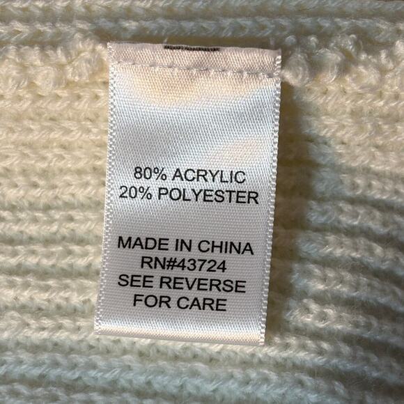 Linda Anderson Turtle Neck Cape Sweater White One Size - Picture 6 of 7